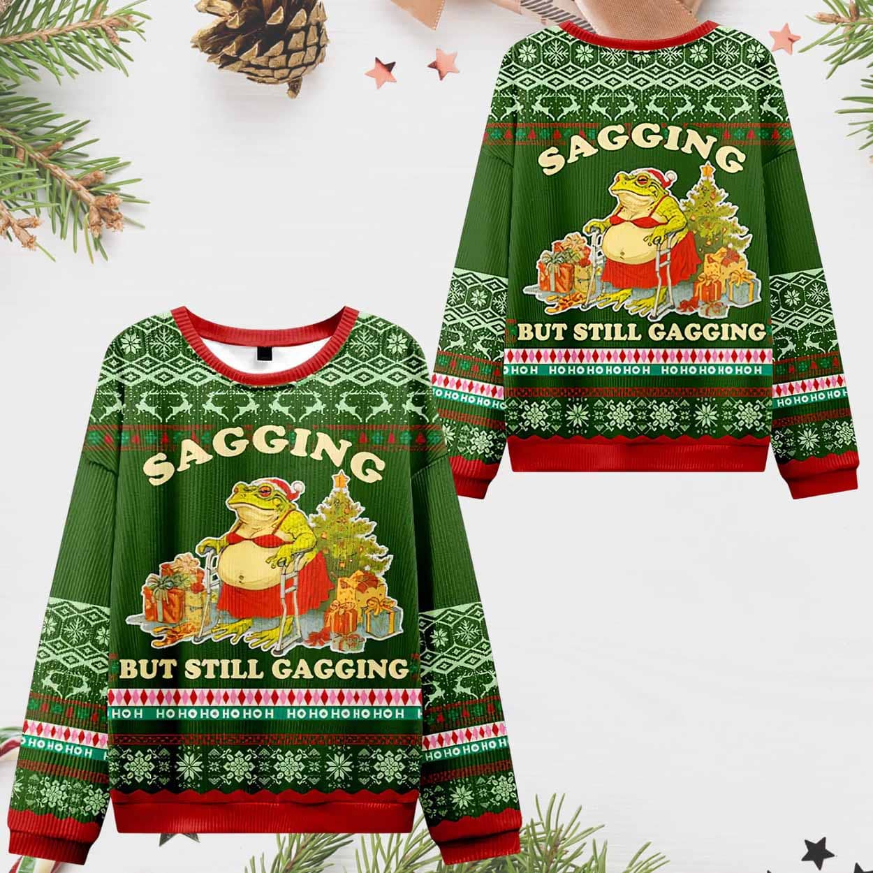 Sagging Santa Frog Christmas Ugly Sweater Sagging Santa Frog Christmas Ugly Sweater