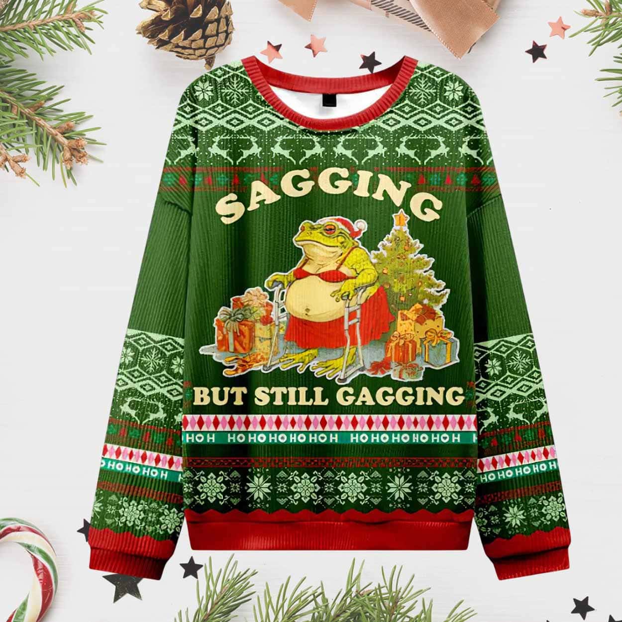 Sagging Santa Frog Christmas Ugly Sweater Sagging Santa Frog Christmas Ugly Sweater