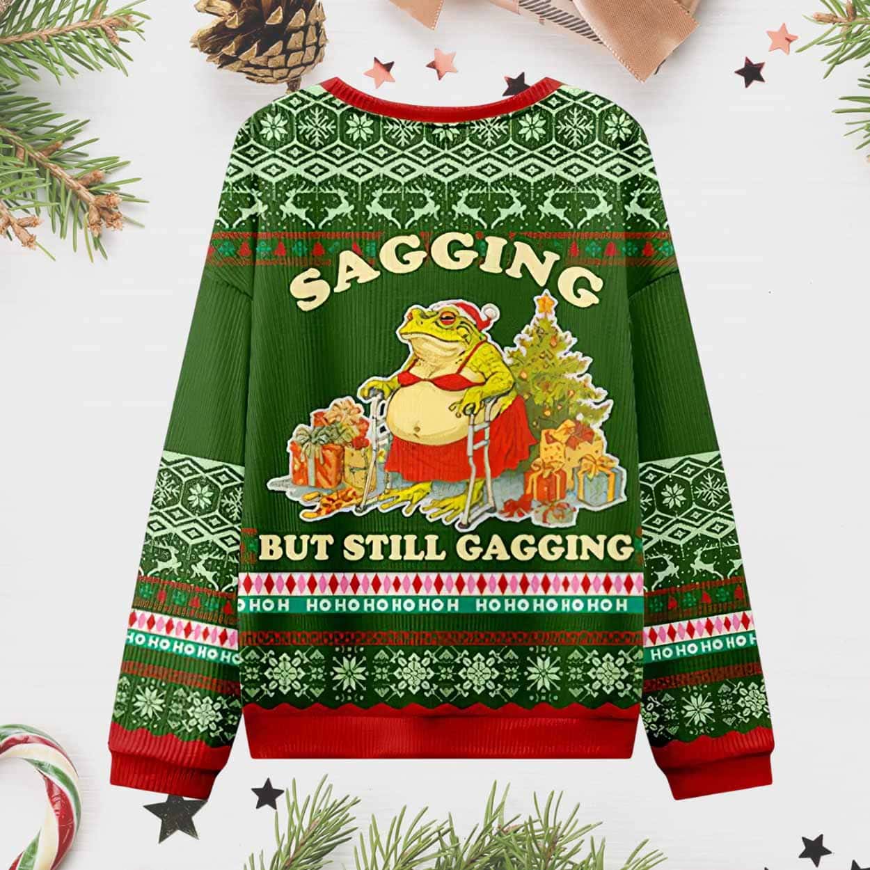 Sagging Santa Frog Christmas Ugly Sweater Sagging Santa Frog Christmas Ugly Sweater