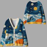 Sailing The Star River Ugly Cardigan Sweater