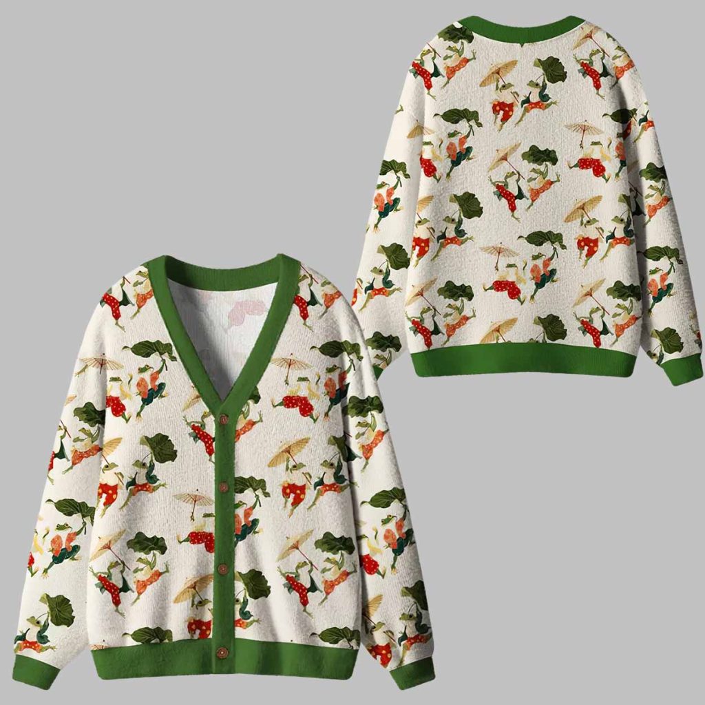 Waltz Of The Frogs Ugly Cardigan Sweater 1 Waltz Of The Frogs Ugly Cardigan Sweater 1