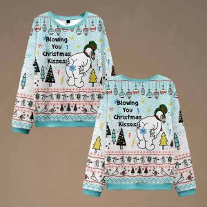 Blowing You Christmas Kisses Ugly Christmas Sweater 1 Blowing You Christmas Kisses Ugly Christmas Sweater