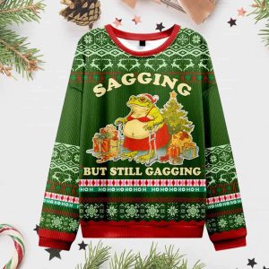 Sagging Santa Frog Christmas Ugly Sweater 1 Sagging Santa Frog Christmas Ugly Sweater