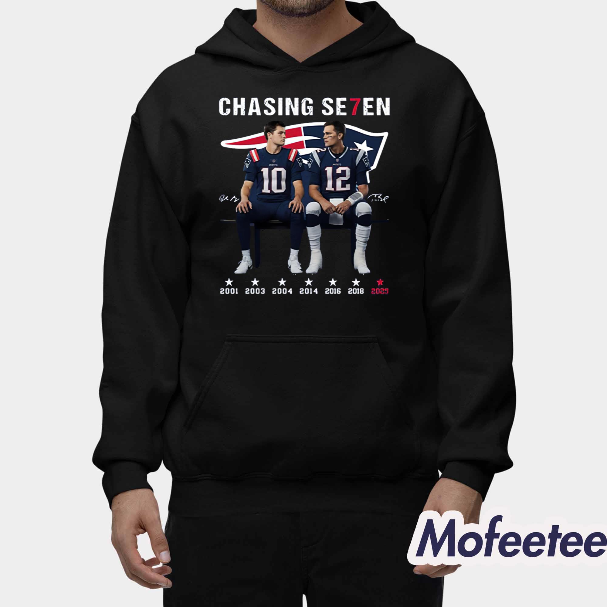 Drake Maye Tom Brady Patriots Chasing Seven Shirt Drake Maye Tom Brady Patriots Chasing Seven Shirt