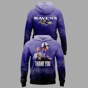 Ravens 2026 Thank you Coach Harbaugh Ombre Hoodie 2