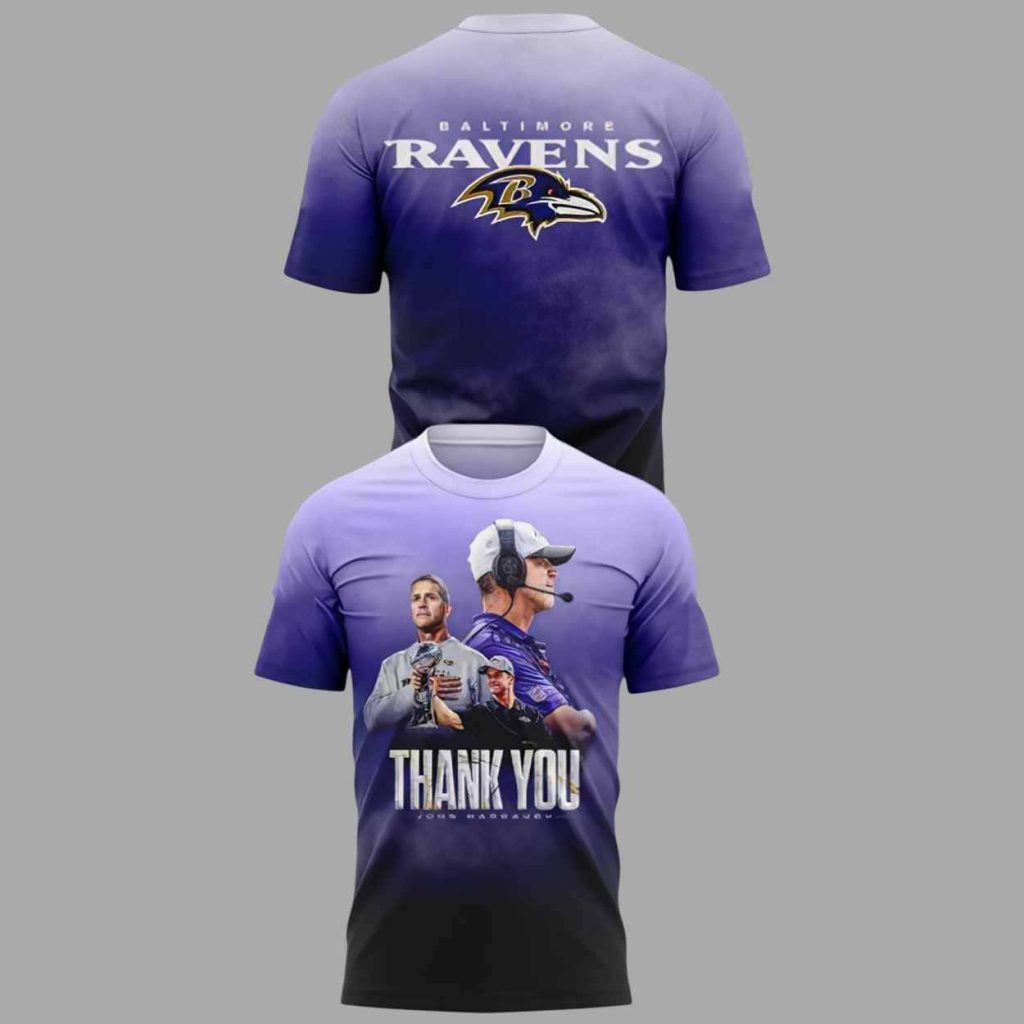 Ravens 2026 Thank you Coach Harbaugh Ombre Hoodie 1
