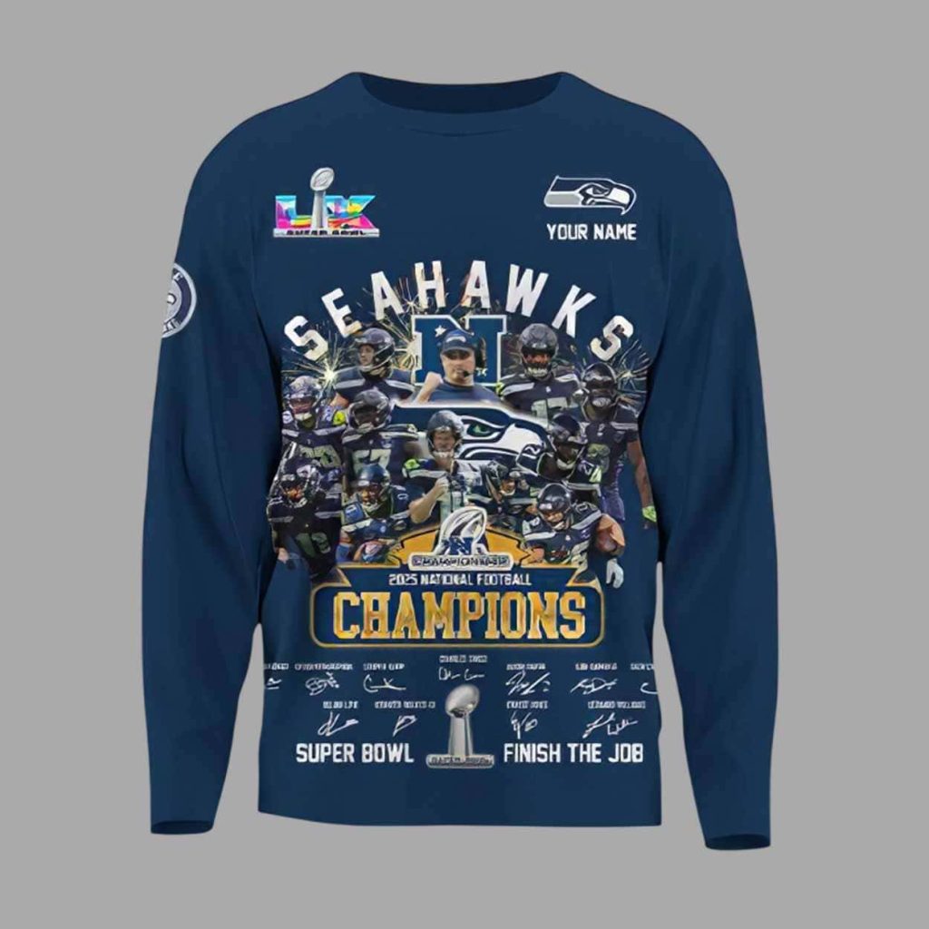 Seahawks 2025 NFC Champions SP Bowl Finish The Job Sweatshirt 1