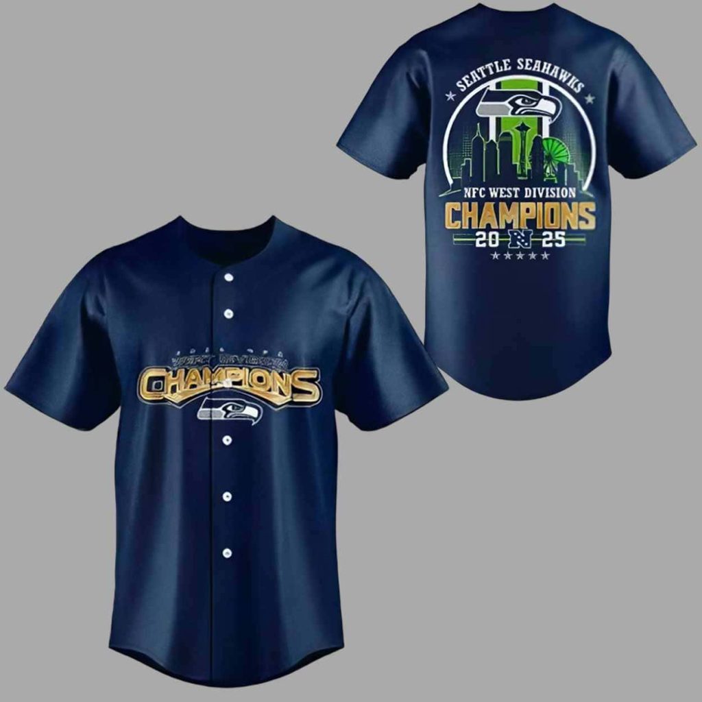 Seahawks 2025 NFC West Division Champions Baseball Jersey 1