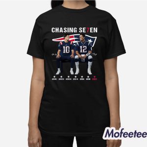 Drake Maye Tom Brady Patriots Chasing Seven Shirt 2 Drake Maye Tom Brady Patriots Chasing Seven Shirt 3