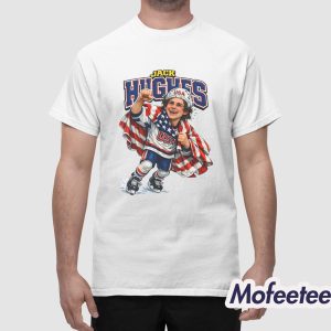 Men’s Hockey Jack Hughes Caricature Shirt 1