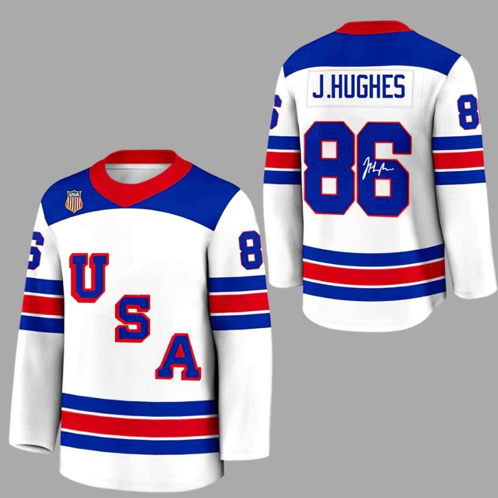Jack Hughes 2026 Golden Goal 86 Signature Hockey Jersey 1