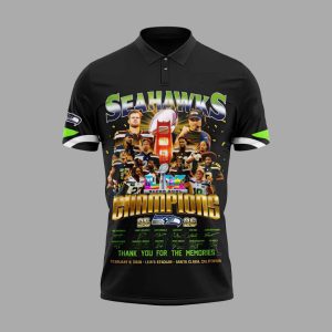 Seahawks SP Bowl LX Champions 2026 Polo Shirt 3