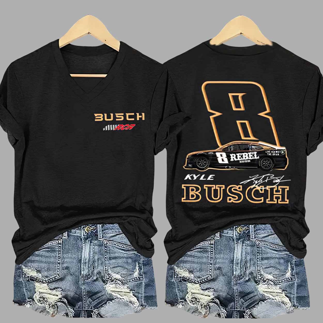 Busch RCR Kyle Busch 8 Rebel Shirt Busch RCR Kyle Busch 8 Rebel Shirt