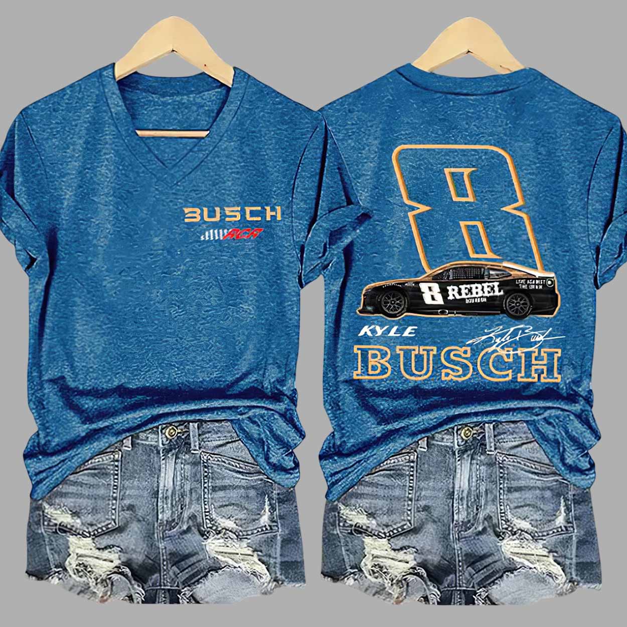 Busch RCR Kyle Busch 8 Rebel Shirt Busch RCR Kyle Busch 8 Rebel Shirt