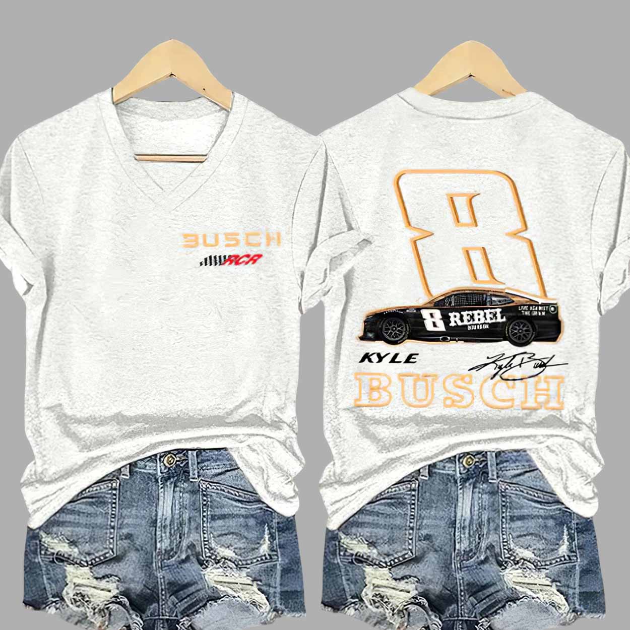 Busch RCR Kyle Busch 8 Rebel Shirt Busch RCR Kyle Busch 8 Rebel Shirt