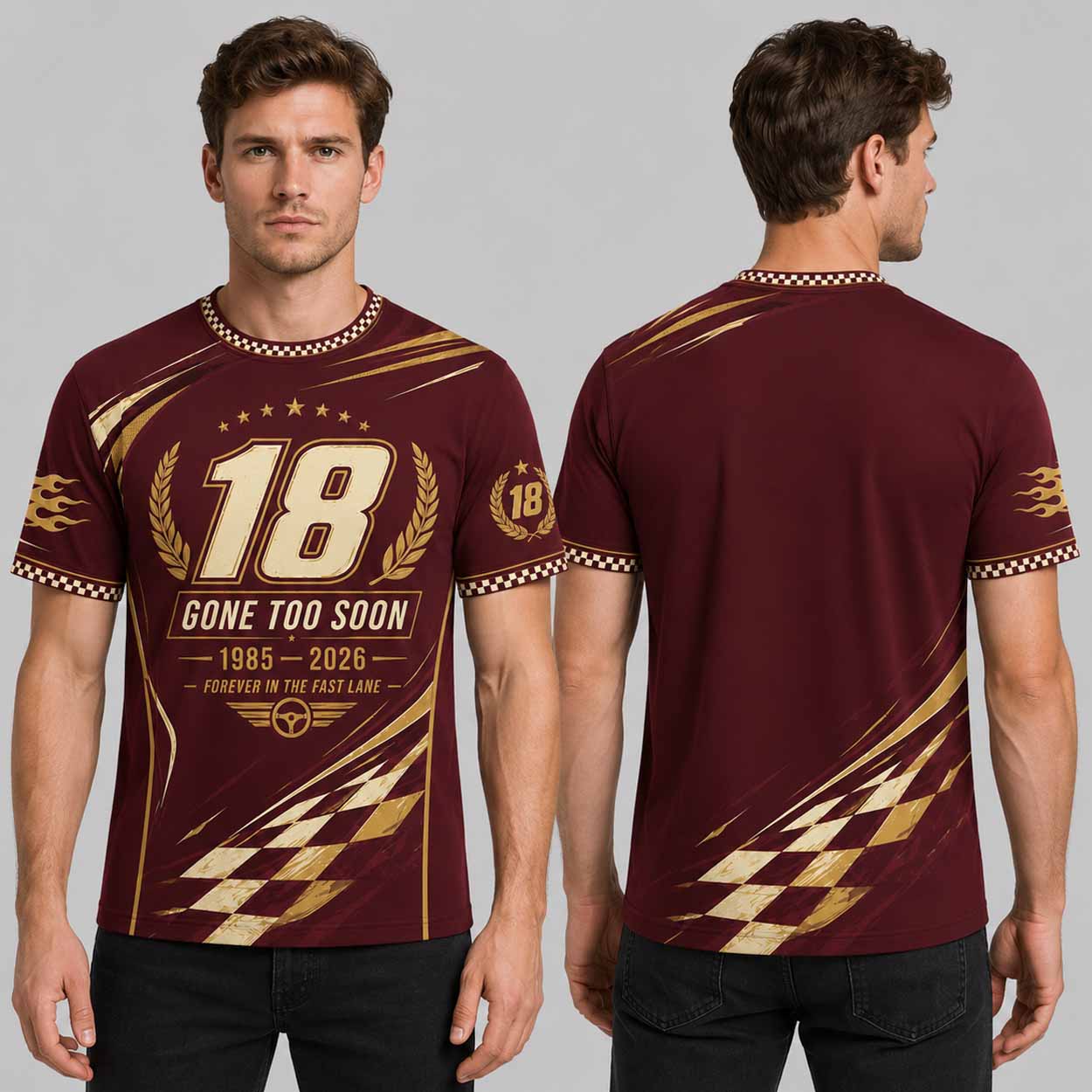Kyle Busch 18 Gone Too Soon 1985 2026 Forever In The Fast Lane Shirt Kyle Busch 18 Gone Too Soon 1985 2026 Forever In The Fast Lane Shirt