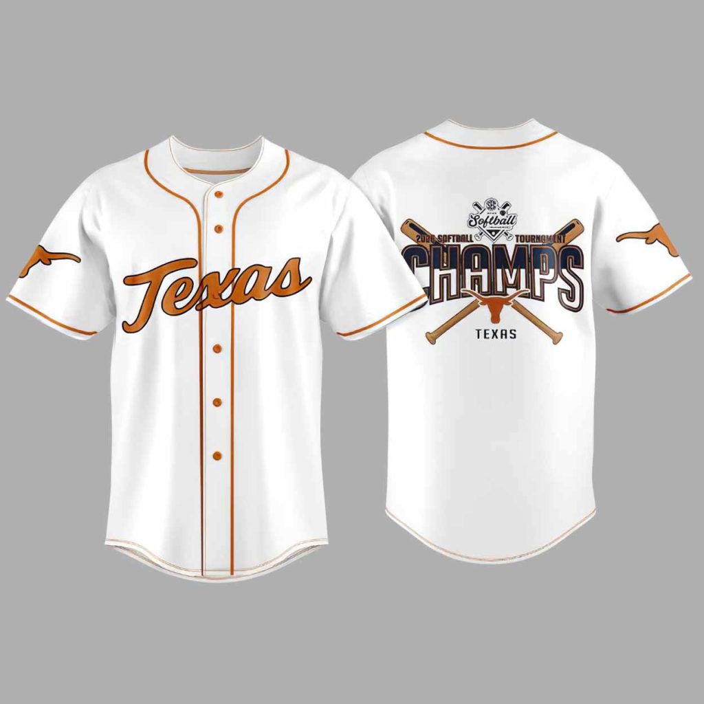 Longhorns 2026 SEC Softball Tournament Champions Baseball Jersey 1