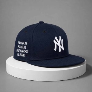 NY Yankees I Work As Hard As The Knicks in 2026 Snapback Hat 1
