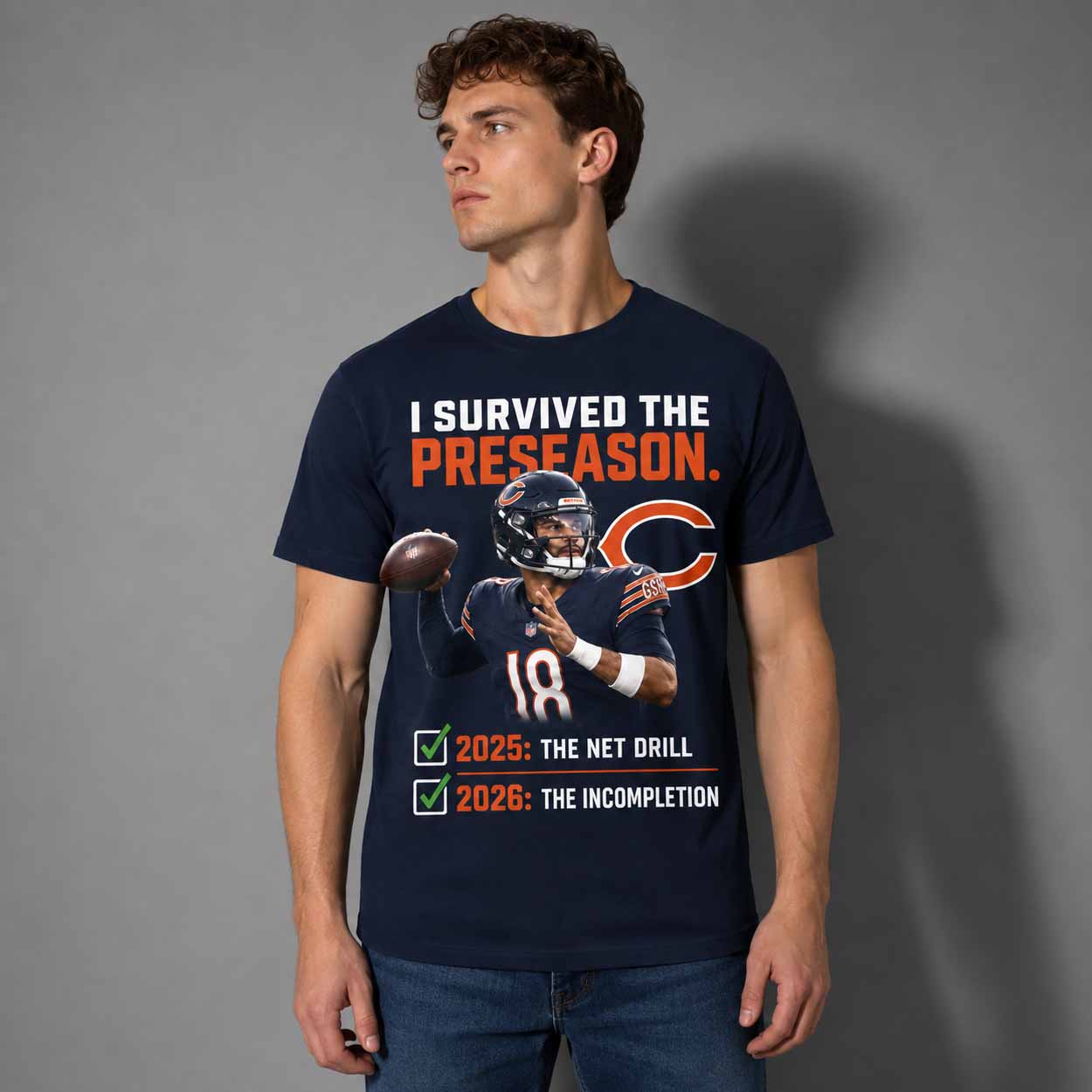 Caleb Williams I Survived The Preseason Chicago Football 2026 Shirt Caleb Williams I Survived The Preseason Chicago Football 2026 Shirt