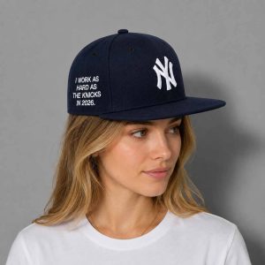 NY Yankees I Work As Hard As The Knicks in 2026 Snapback Hat 3