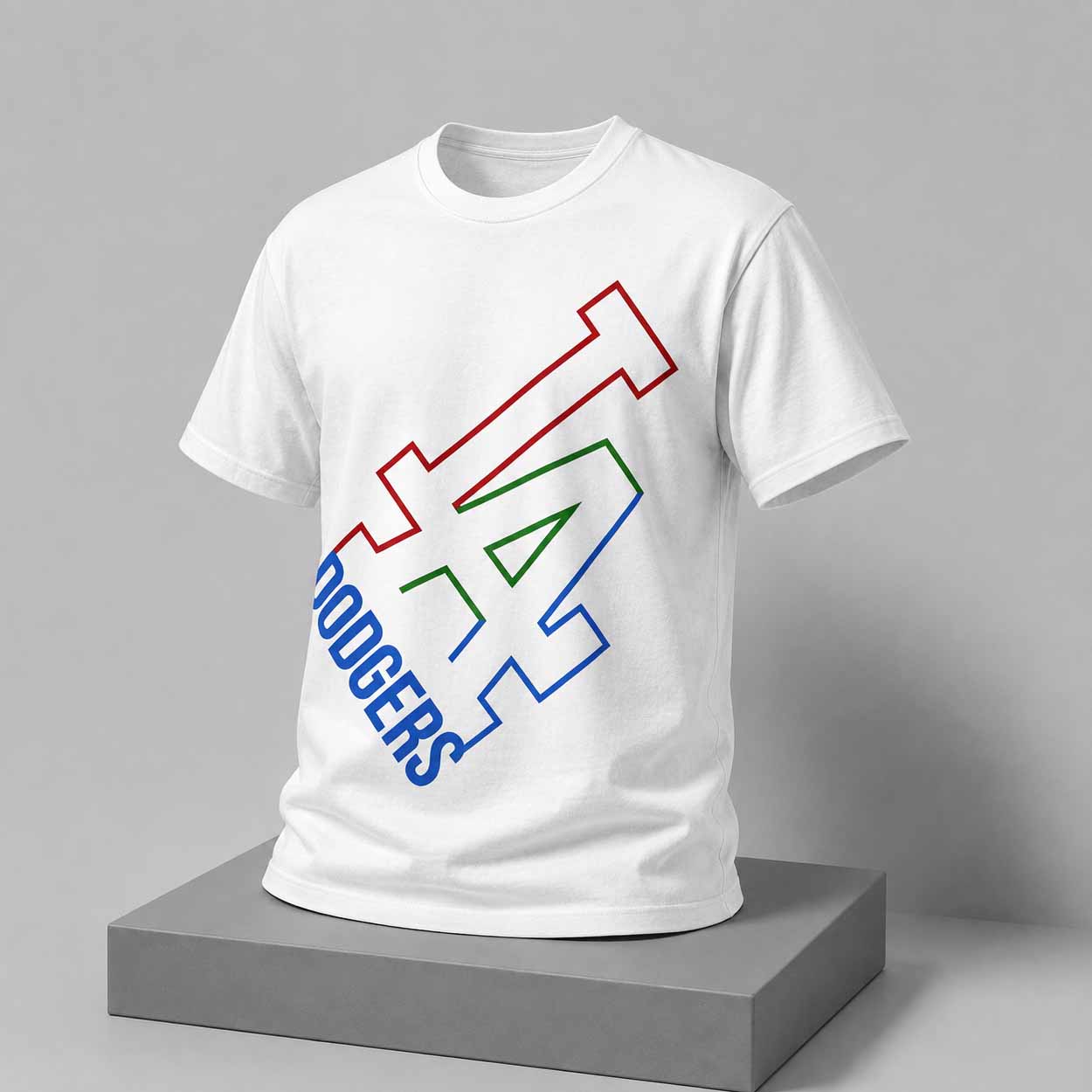 Dodgers Color Outline LA Shirt Dodgers Color Outline LA Shirt