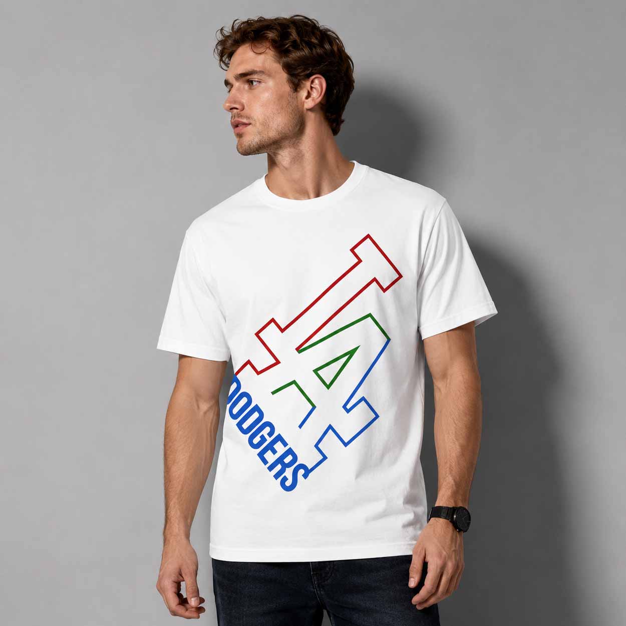 Dodgers Color Outline LA Shirt Dodgers Color Outline LA Shirt