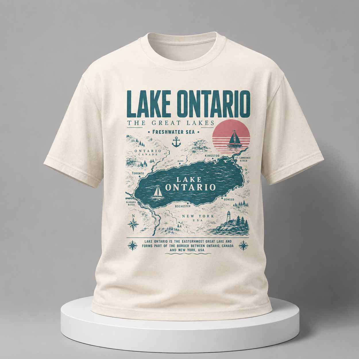 Lake Ontario Vintage Map & Great Lakes Shirt Lake Ontario Vintage Map & Great Lakes Shirt