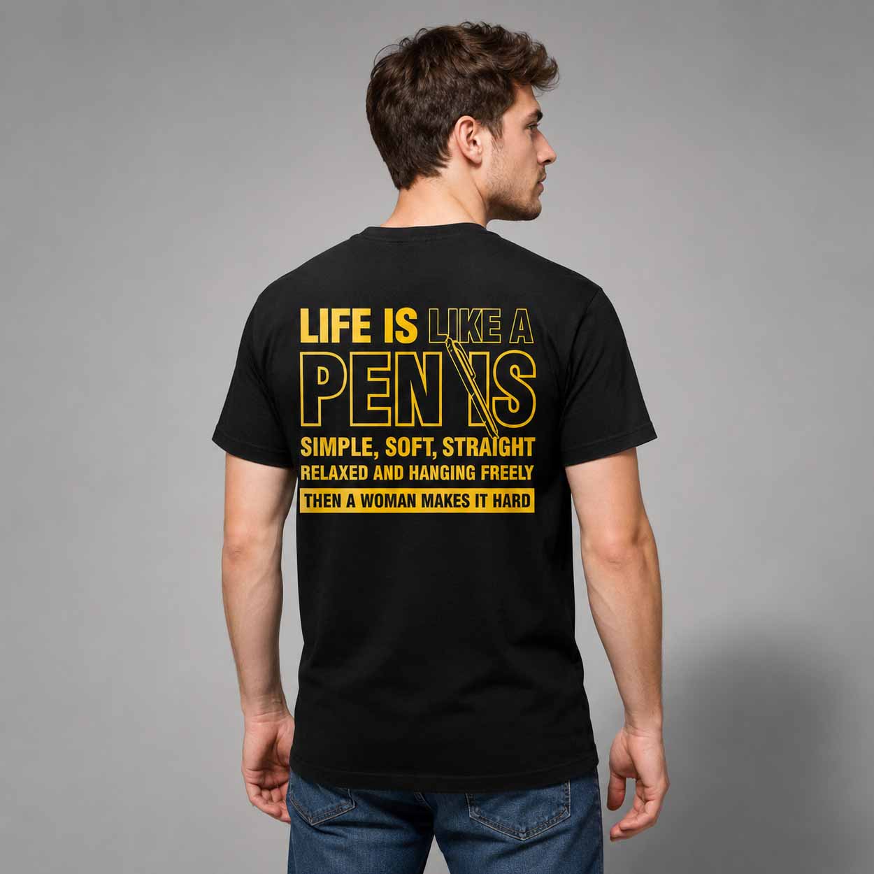 Life Is Like A Penis Simple Soft Straight Relaxed Shirt Life Is Like A Penis Simple Soft Straight Relaxed Shirt