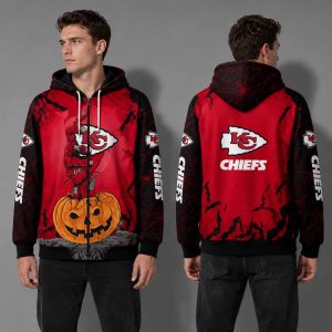 City Chiefs Zombies Hand Pumpkin Halloween 3D Hoodie 2