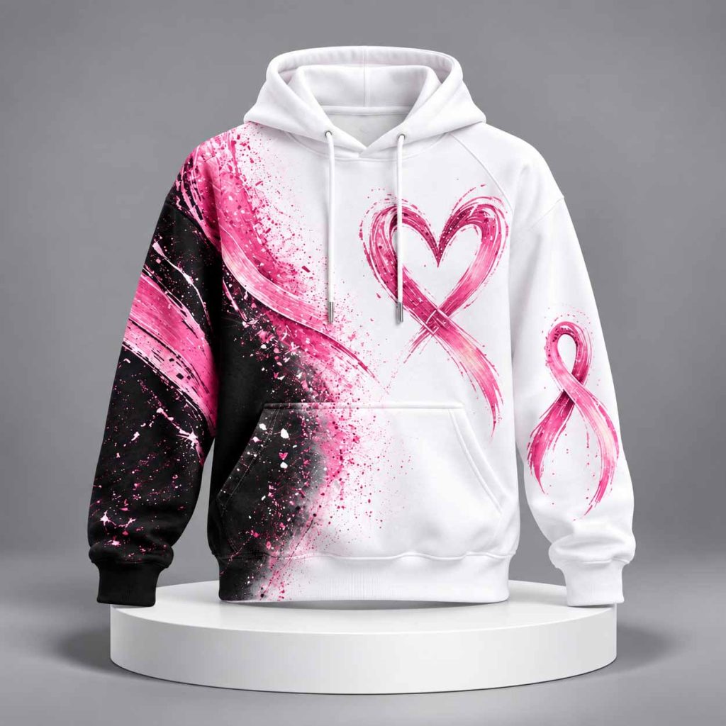 Breast Cancer Awareness Print Hoodie 1