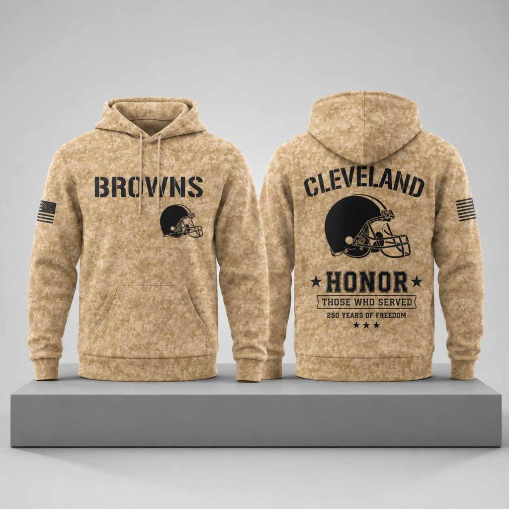 Browns 250 Years of Freedom Veteran Camo Hoodie 1