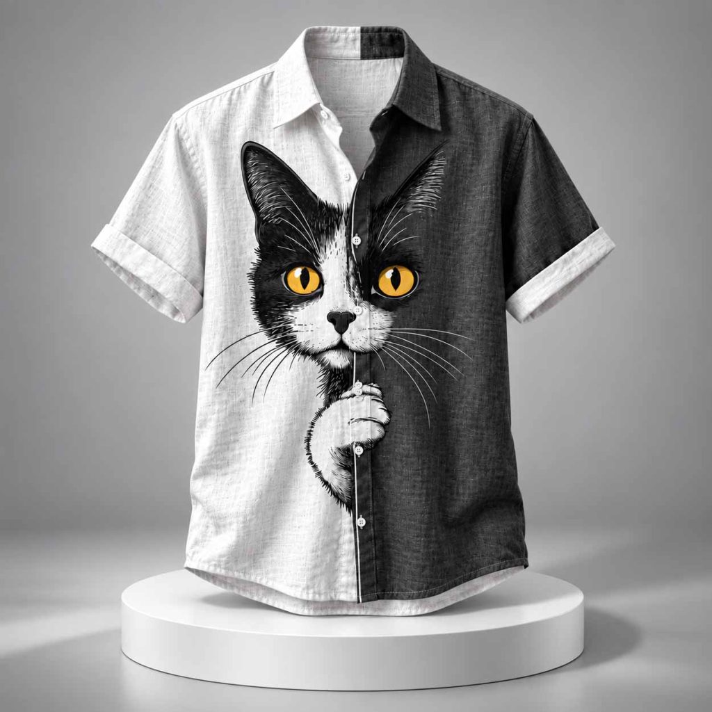 Cat Black And White 2026 Hawaiian Shirt 1 Cat Black And White 2026 Hawaiian Shirt 1