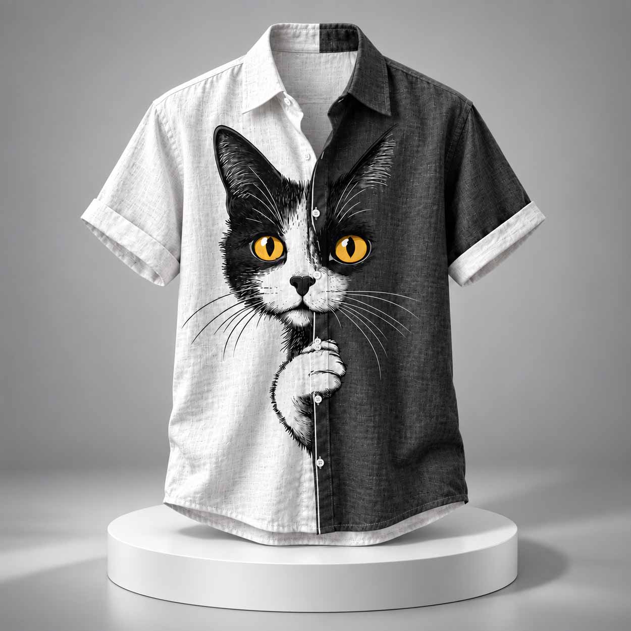 Cat Black And White 2026 Hawaiian Shirt Cat Black And White 2026 Hawaiian Shirt