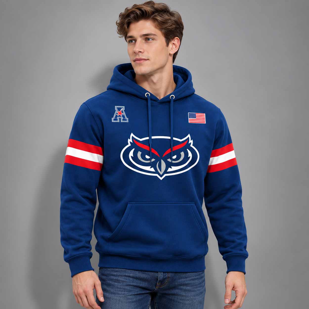 Florida Atlantic Owls 2026 American Threads Hoodie Florida Atlantic Owls 2026 American Threads Hoodie