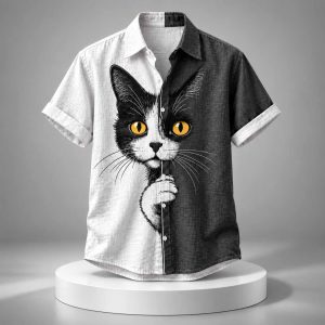 Cat Black And White 2026 Hawaiian Shirt