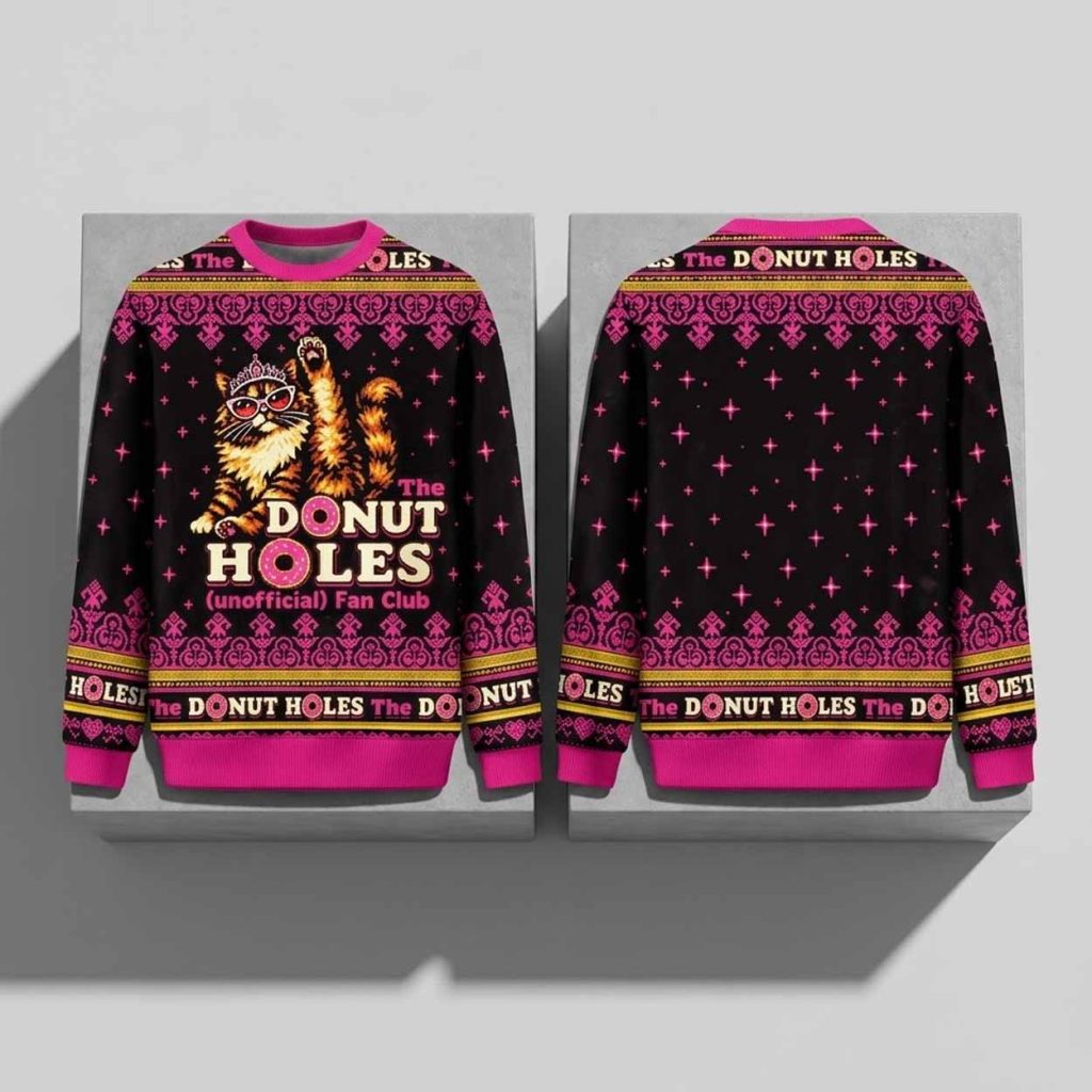 The Donut Holes Unofficial Fan Club Cat Christmas 2026 Ugly Sweater 1
