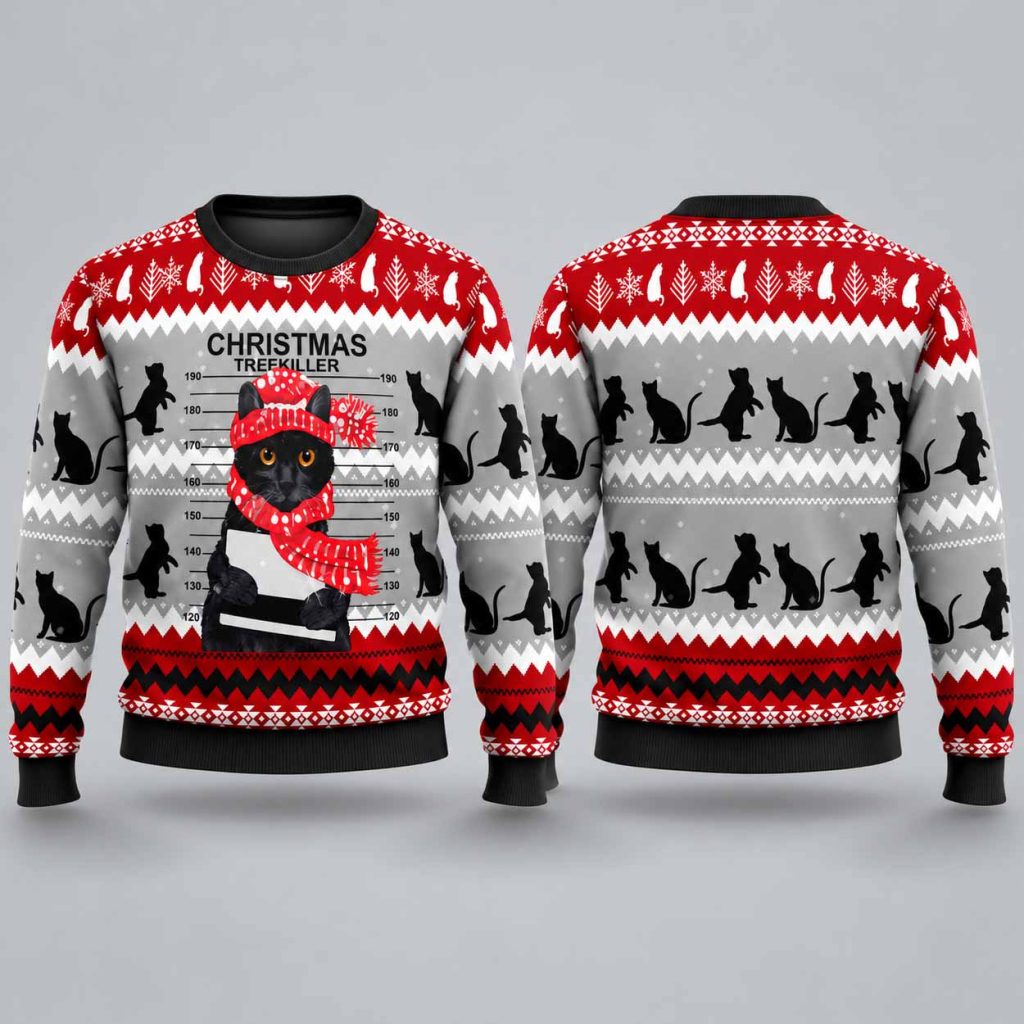 2026 Christmas Black Cat Tree Killer Ugly Sweater 1 2026 Christmas Black Cat Tree Killer Ugly Sweater 1