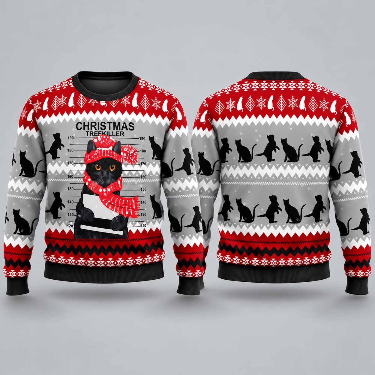 2026 Christmas Black Cat Tree Killer Ugly Sweater 2026 Christmas Black Cat Tree Killer Ugly Sweater