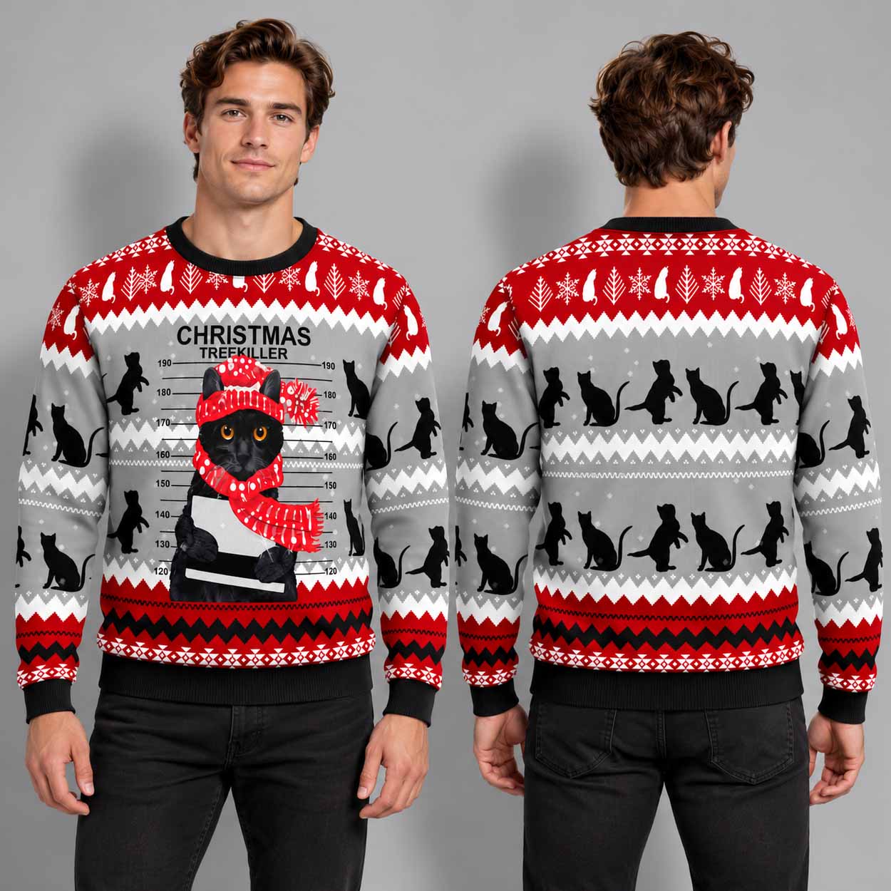 2026 Christmas Black Cat Tree Killer Ugly Sweater 2026 Christmas Black Cat Tree Killer Ugly Sweater