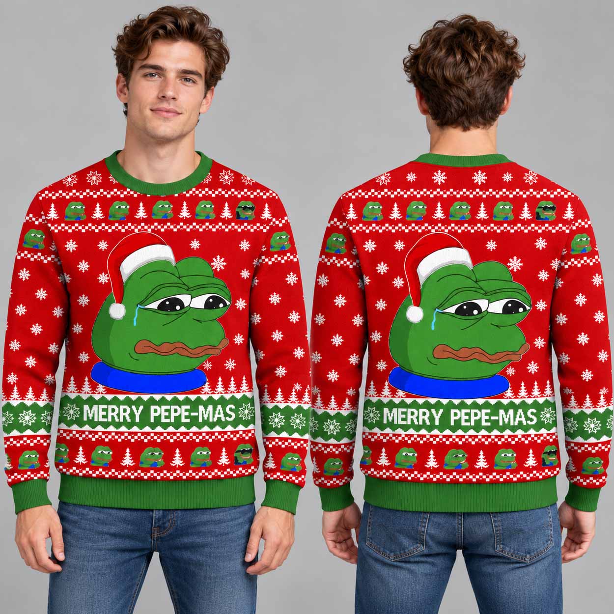 2026 Christmas Merry Pepe-mas Ugly Sweater 2026 Christmas Merry Pepe-mas Ugly Sweater