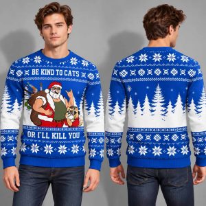 2026 Tough Santa Cat Ugly Christmas Sweater 1 2026 Tough Santa Cat Ugly Christmas Sweater 2