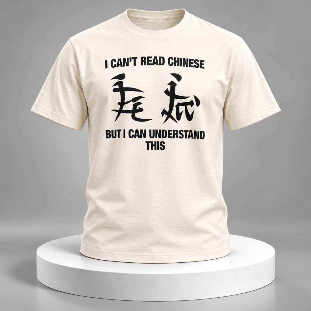 I Can’t Read Chinese But I Can Understand This Shirt 1