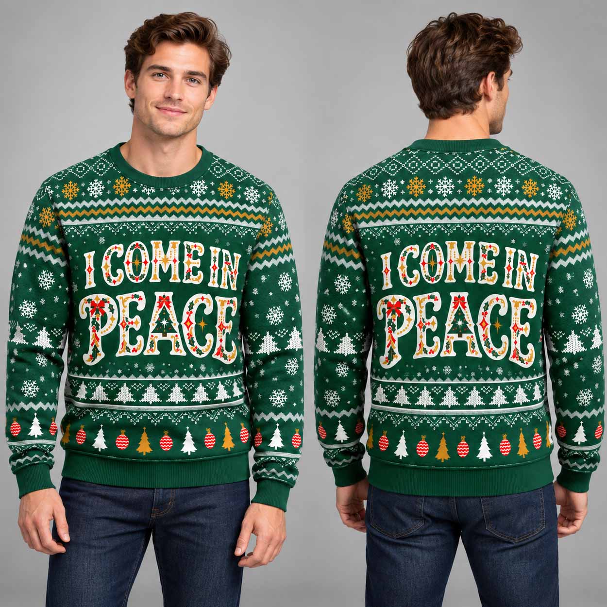 I Come In Peace Ugly Christmas Sweater I Come In Peace Ugly Christmas Sweater