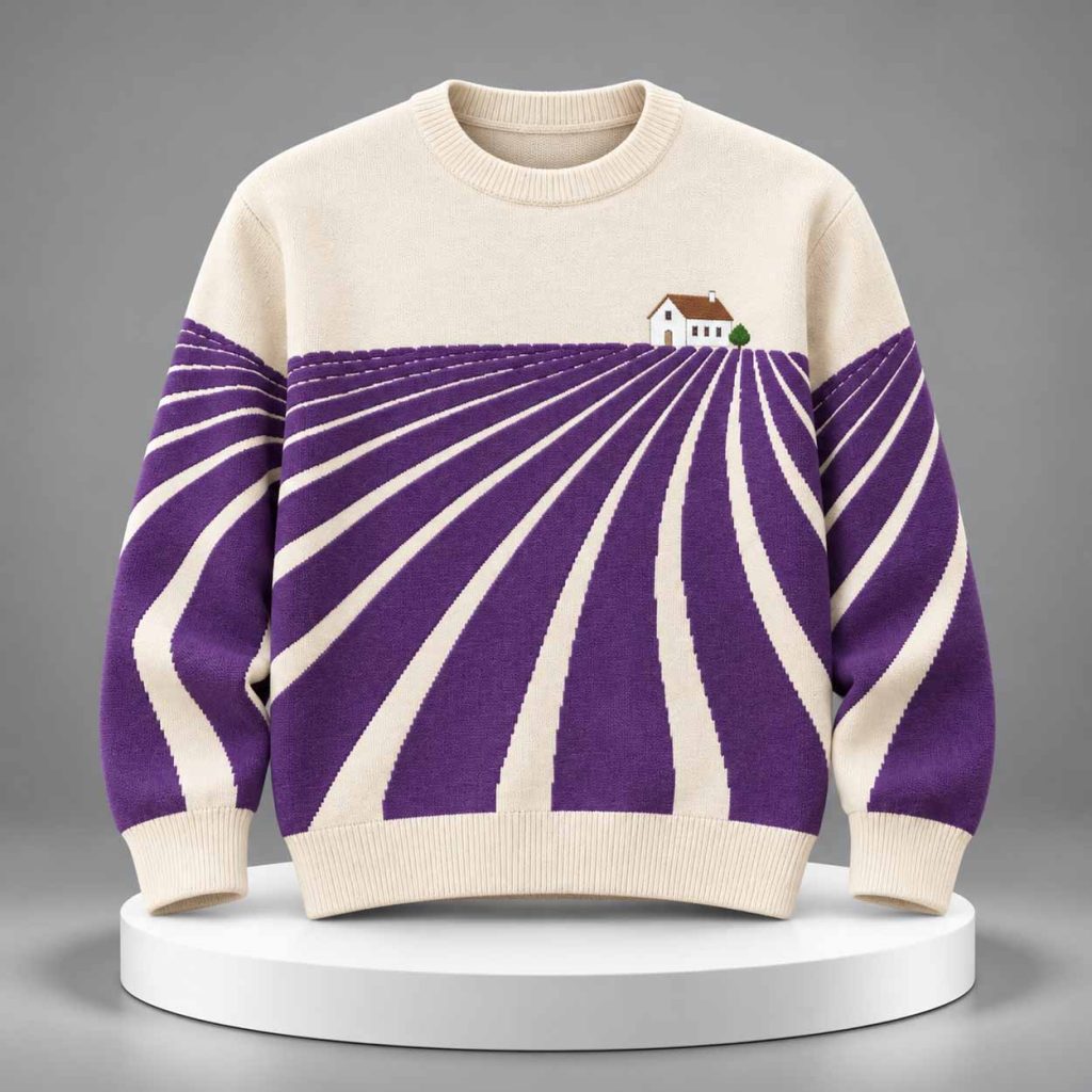 Lavender Field Cottage Pullover Sweatshirt 1