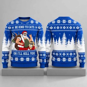 2026 Tough Santa Cat Ugly Christmas Sweater
