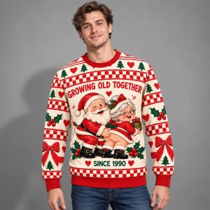 Growing Old Together Since 1990 Ugly Christmas Sweater 2