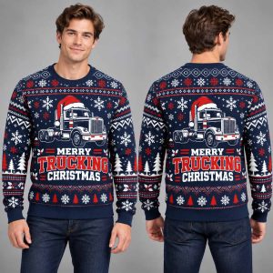 Merry Trucking 2026 Christmas Ugly Sweater 1