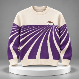 Lavender Field Cottage Pullover Sweatshirt